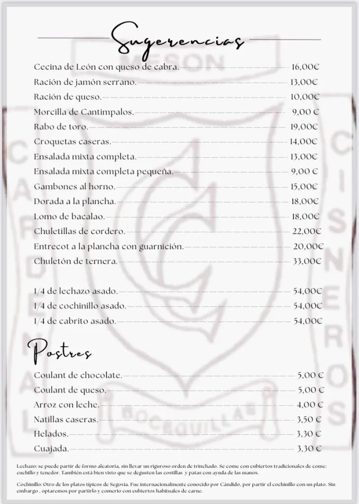 Menu_Mesón Restaurante Cardenal Cisneros_Boceguillas_immagine_1