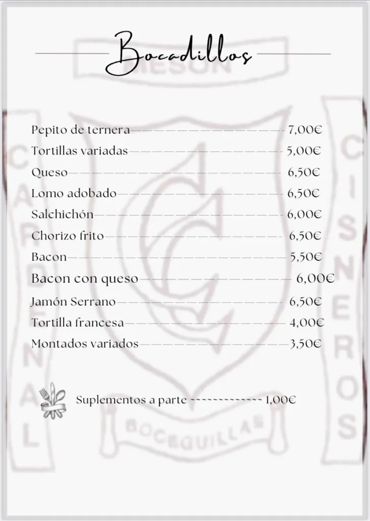 Menu_Mesón Restaurante Cardenal Cisneros_Boceguillas_immagine_2