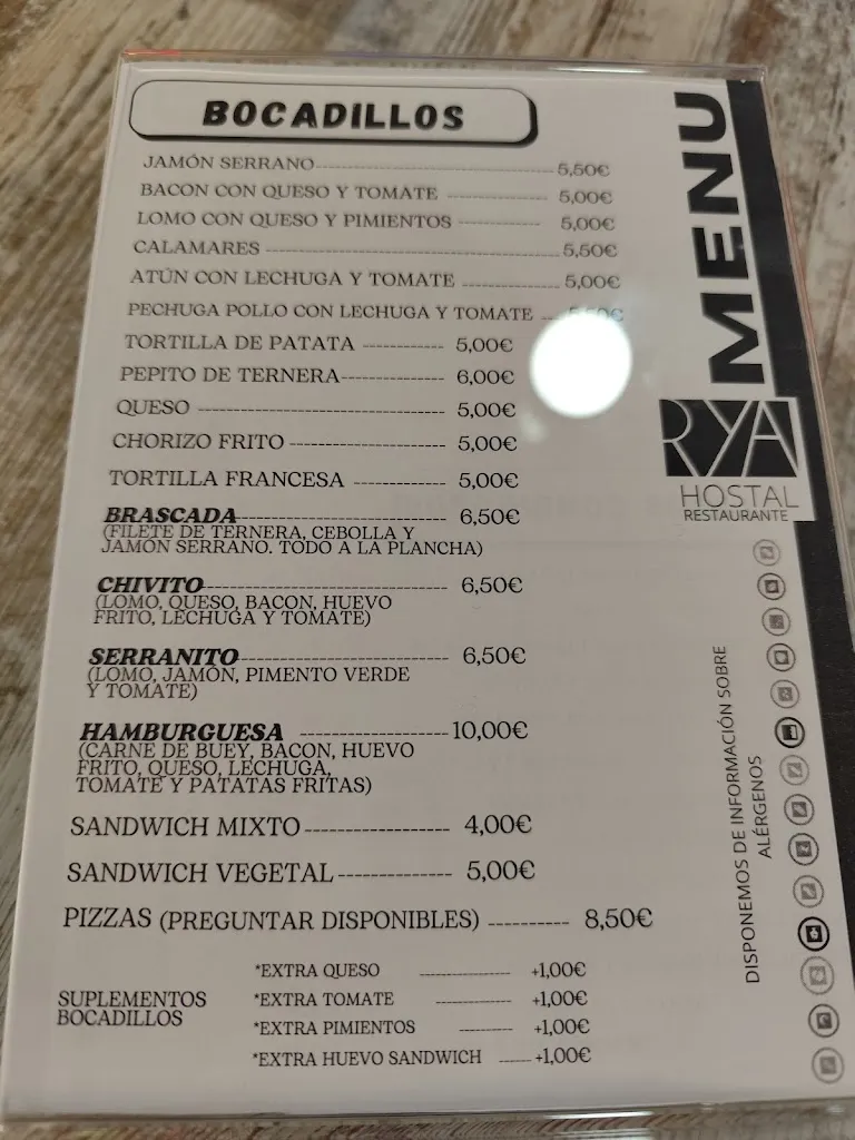 Menu_Hostal Restaurante RYA 24H_Boceguillas_image_1