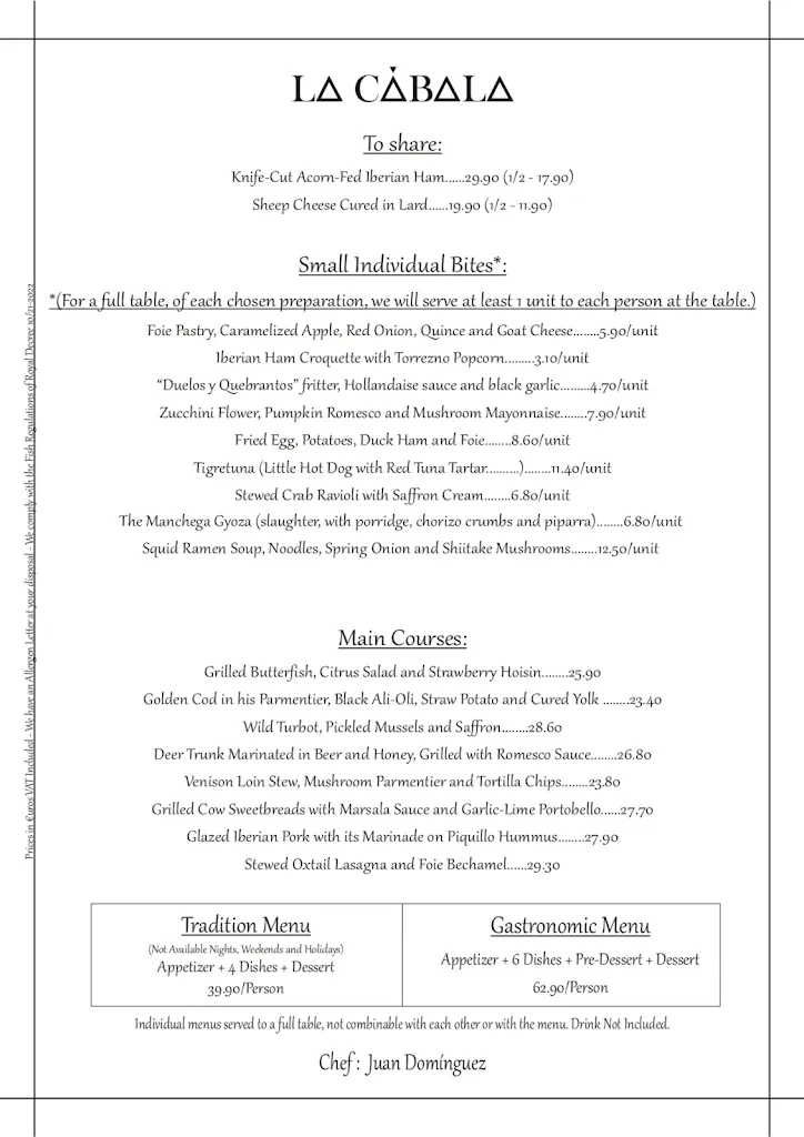 Menu_La Cábala Restaurante_Caballar_image_1