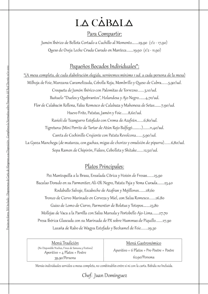 Menu_La Cábala Restaurante_Caballar_image_2