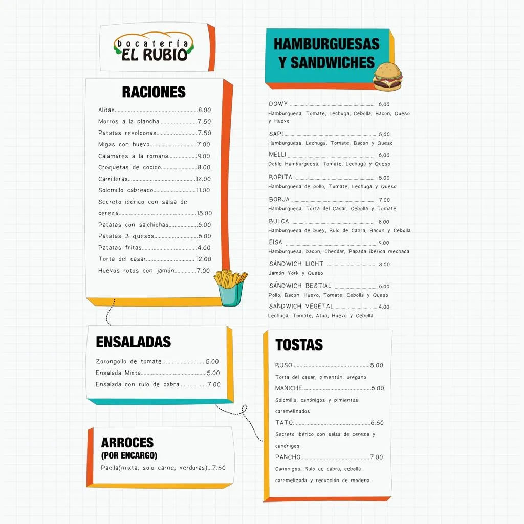 Menu_Bocatería Restaurante El Rubio_Cabezuela_image_2