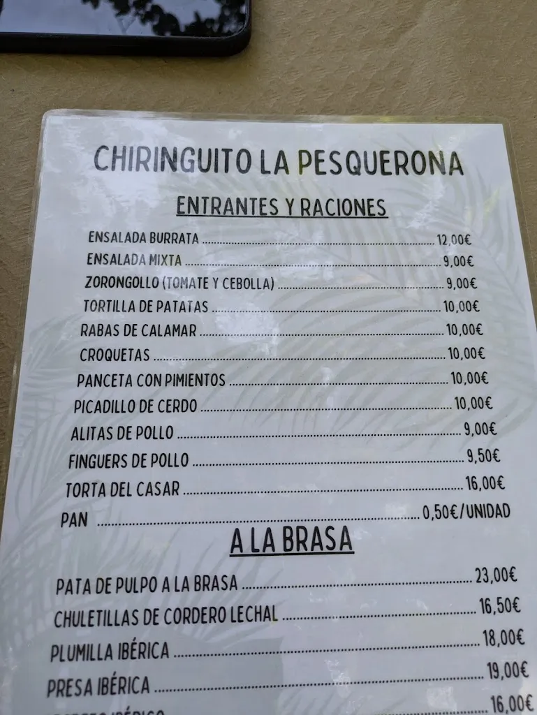 Menu_Chiringuito LA PESQUERONA_Cabezuela_image_1
