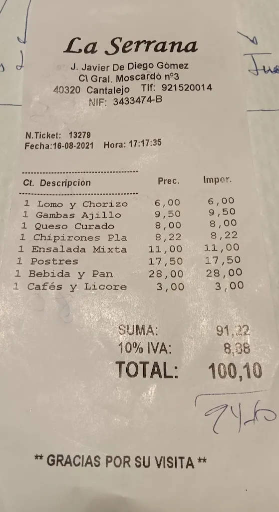 Menu_Restaurante La Serrana_Cantalejo_image_1