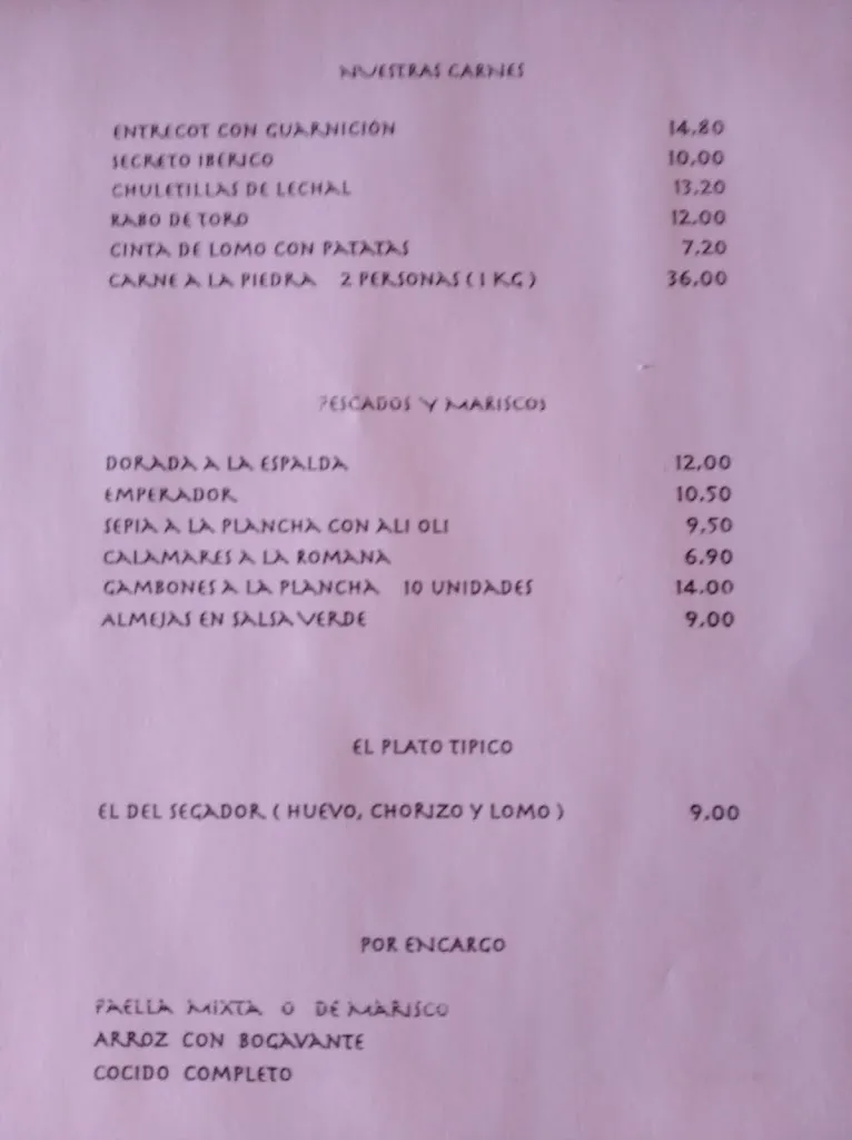 Menu_Bar Restaurante El Rincón de Titos_Cantimpalos_image_2