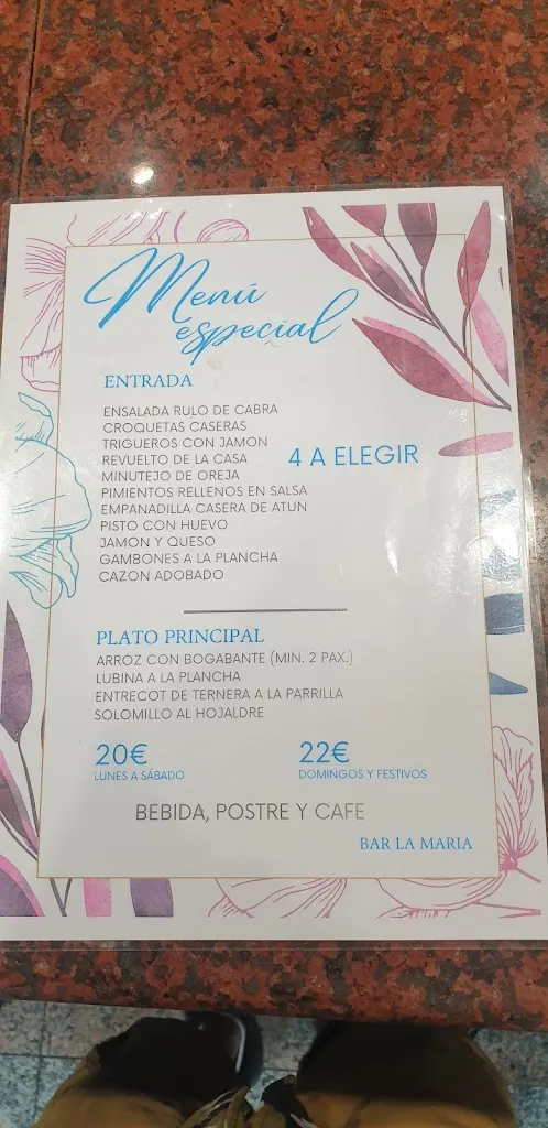Menu_La María bar restaurante_Bercial_image_2