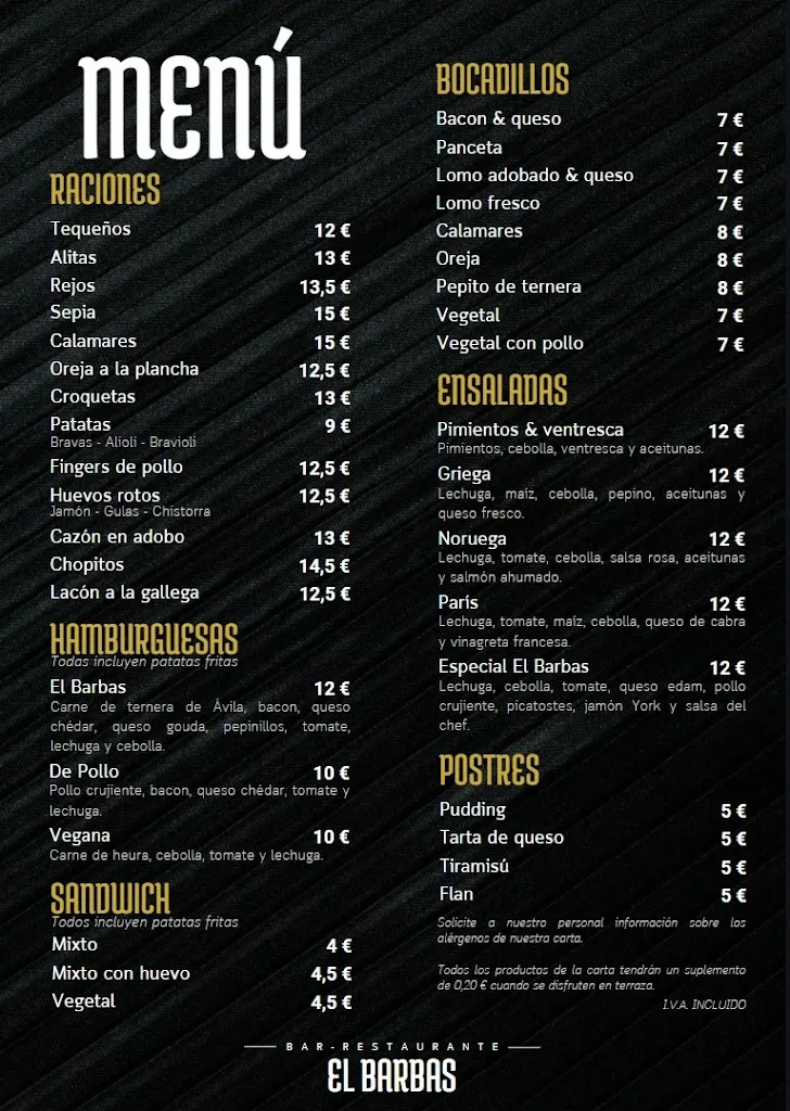 Menu_Cervecería El Barbas_Bercial_immagine_1
