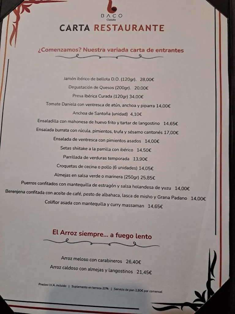 Menu_Restaurante Baco Getafe_Bercial_immagine_1