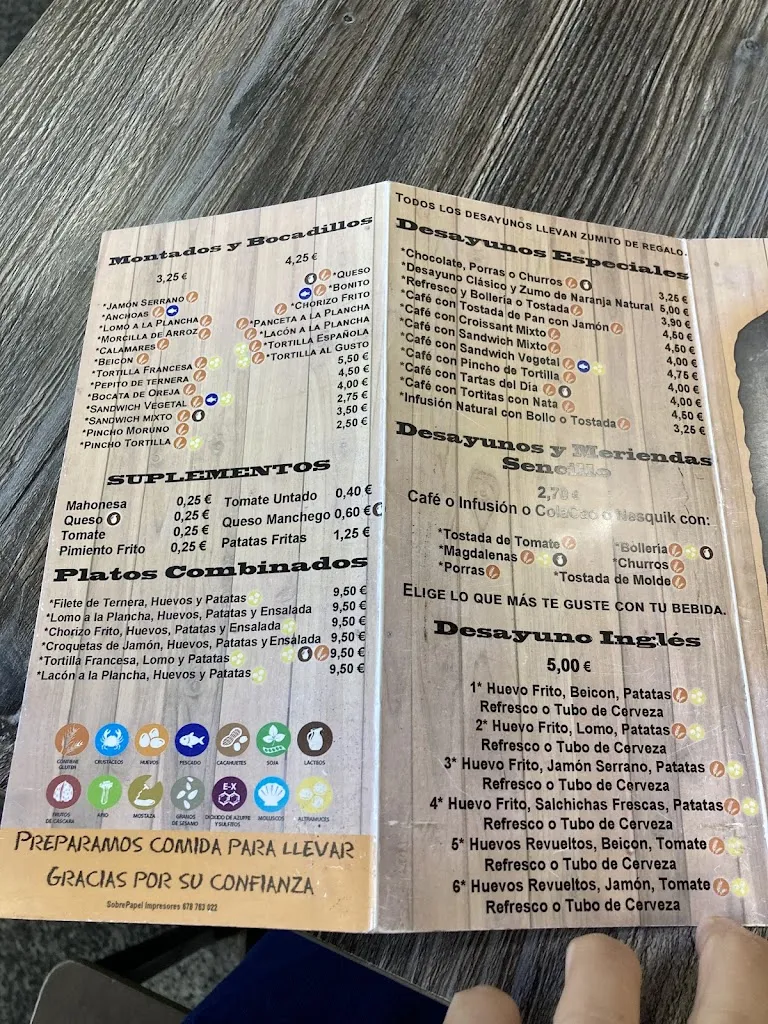 Menu_Bar restaurante El Rincón del Tío Eulogio_Bercial_image_1