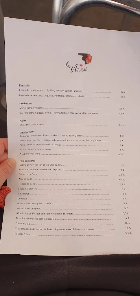 Menu_Bar La Mari_Carrascal del Río_image_1