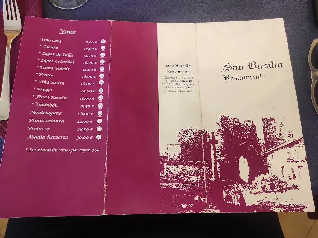 Menu_Restaurante San Basilio_Cuéllar_immagine_3