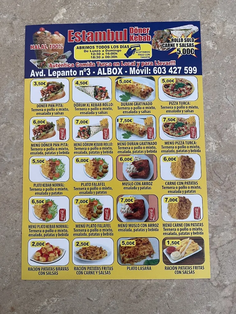 Menu_Estambul doner kebab albox_Albox_image_3