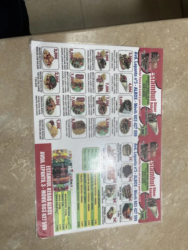 Menu_Estambul doner kebab albox_Albox_image_4