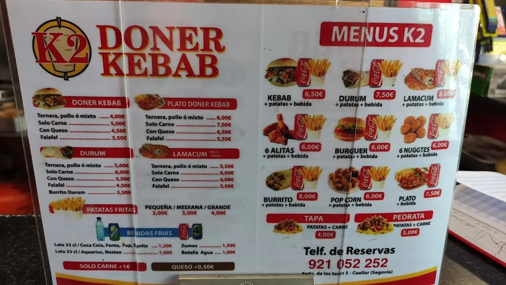 Menu_K2 Dónner Kebab_Cuéllar_image_1