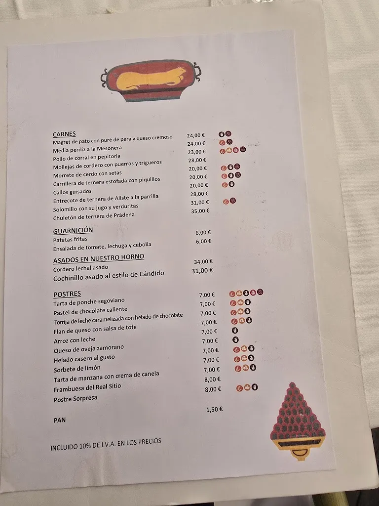 Menu_Restaurante Mesón de Cándido_Espirdo_immagine_2