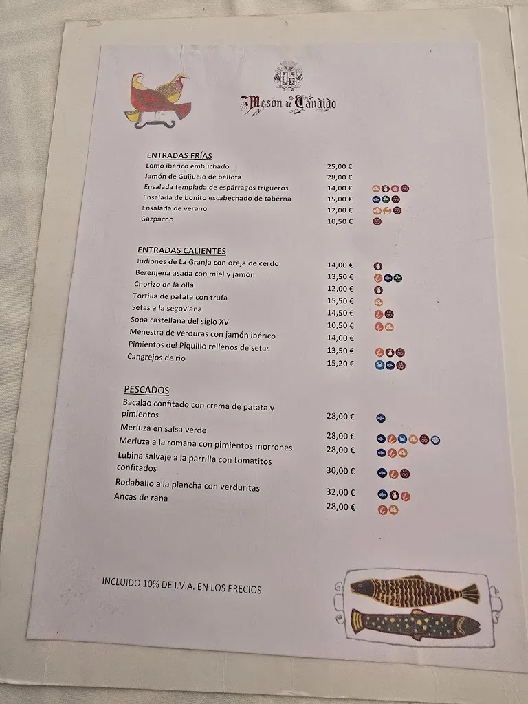 Menu_Restaurante Mesón de Cándido_Espirdo_immagine_3