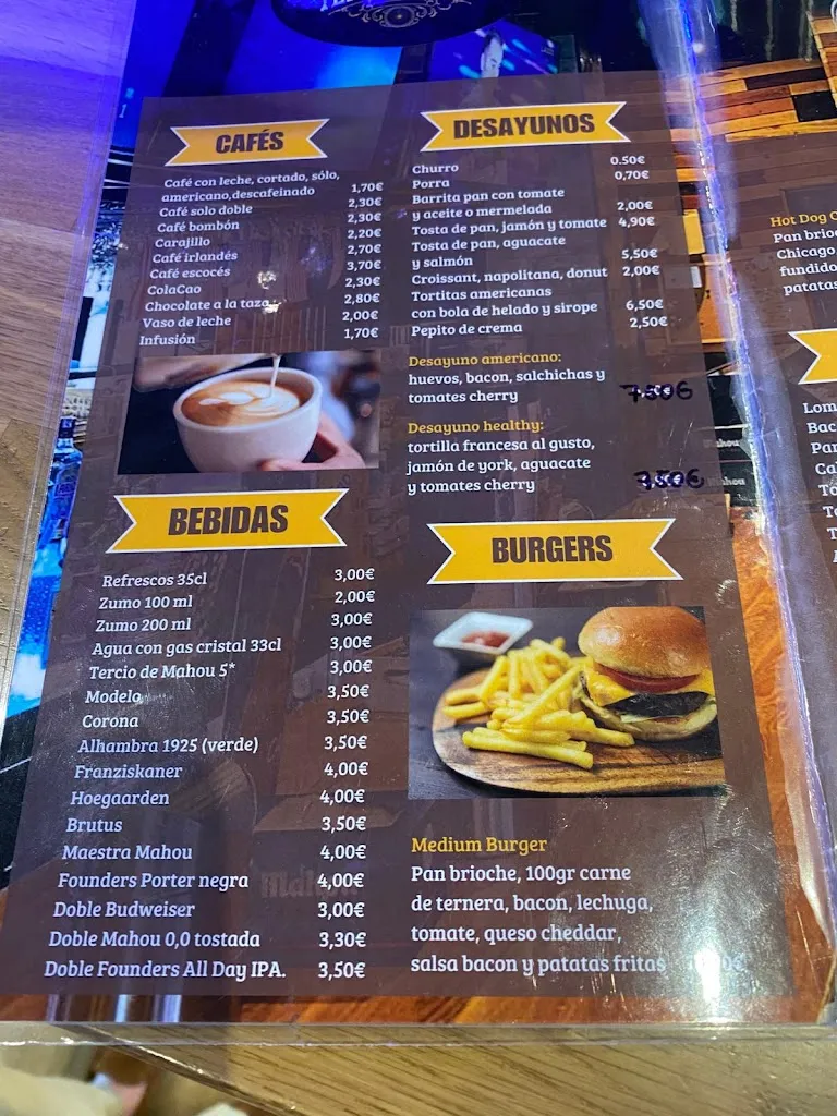 Menu_Yellowstone Sports Food & Drinks_Fresno de la Fuente_image_1