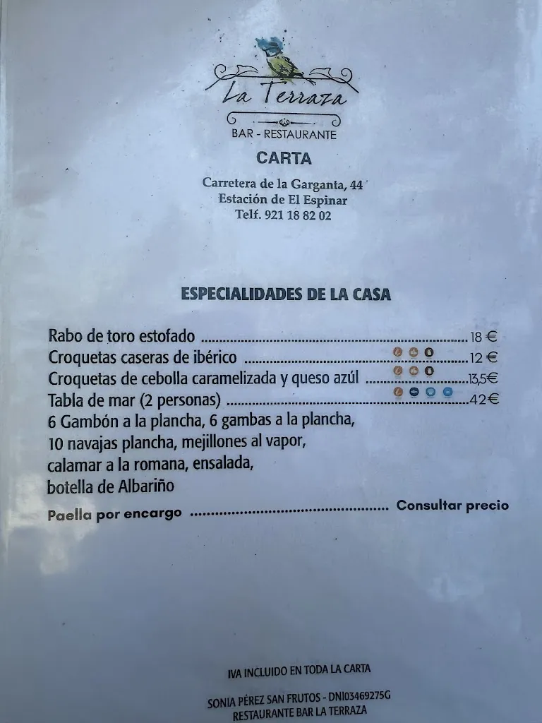 Menu_La Terraza del herrerillo_Espinar El_image_1