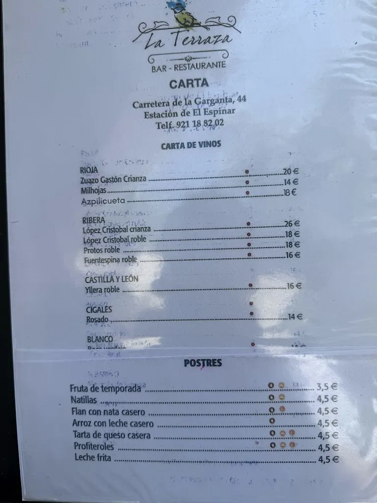 Menu_La Terraza del herrerillo_Espinar El_image_3