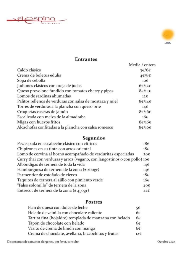 Menu_El Espino_Espinar El_image_1