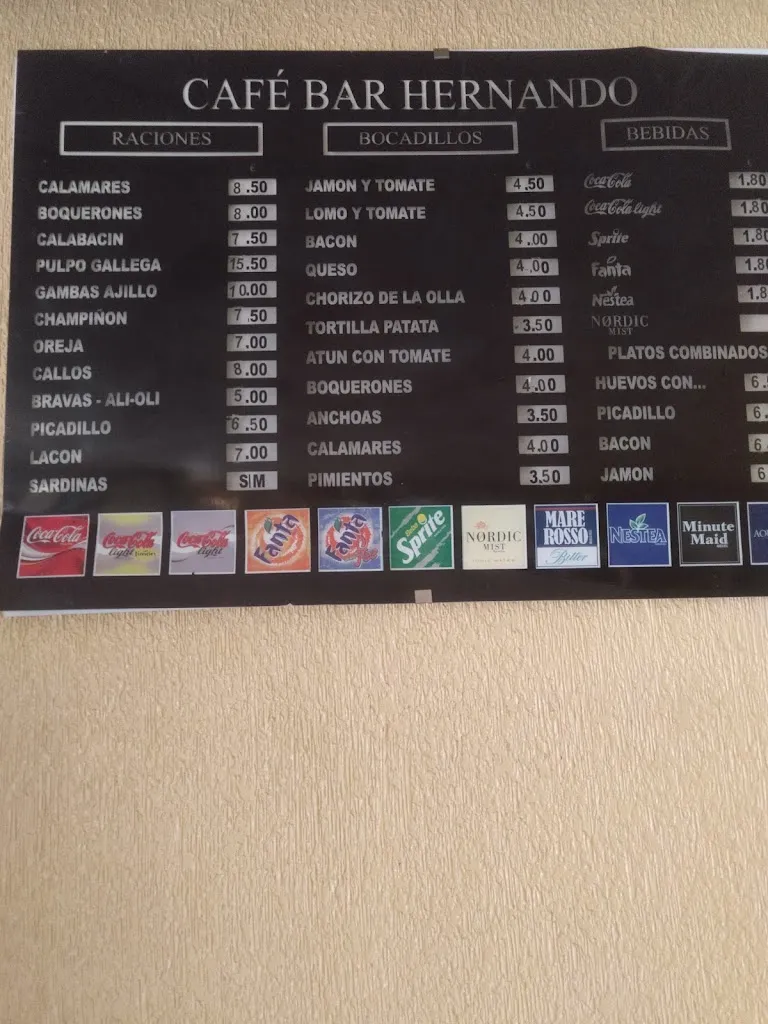 Menu_Café - Bar Hernando_Espinar El_image_1