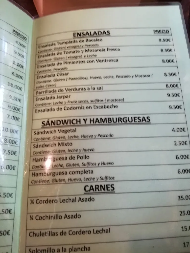 Menu_Jarpar Hostal S L_Grajera_image_2