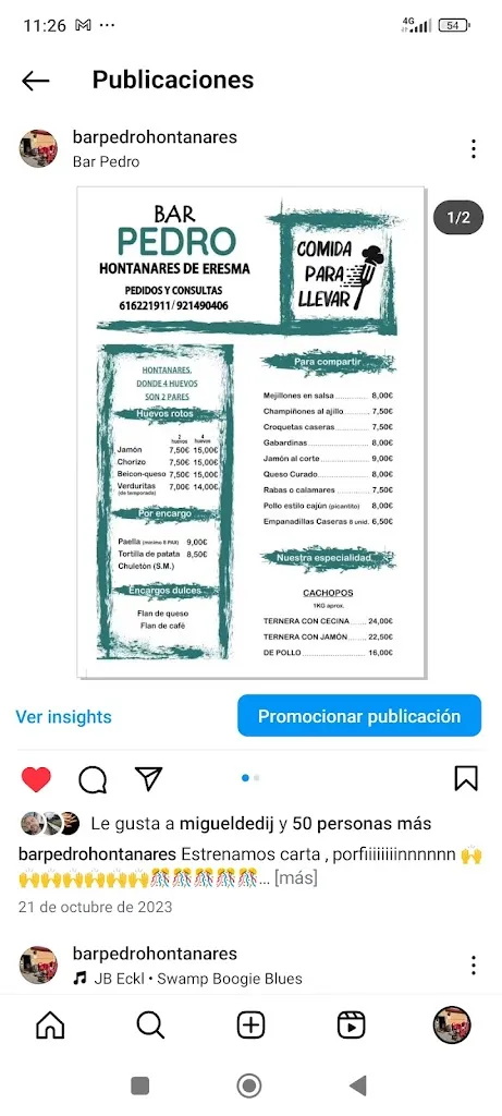 Menu_Bar Pedro. Perez Cuesta Hontanares Eresma SL_Hontanares de Eresma_image_1
