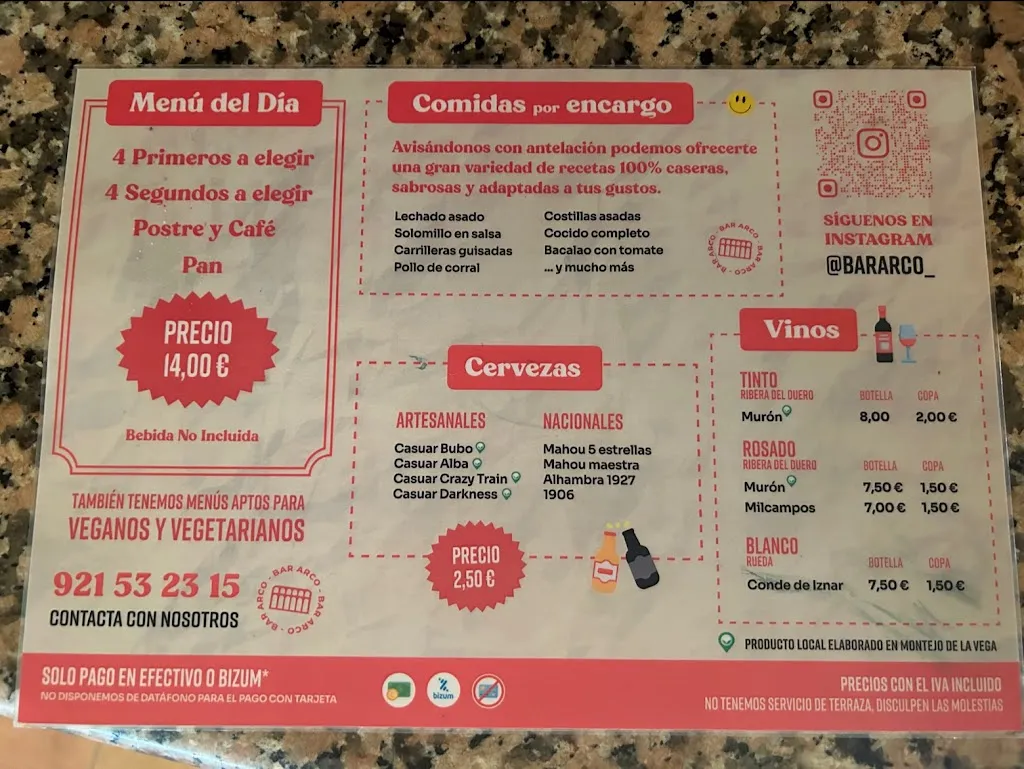 Menu_Bar Arco | Bar Restaurante en Montejo de la Vega_Montejo de la Vega de la Serrezuela_image_2