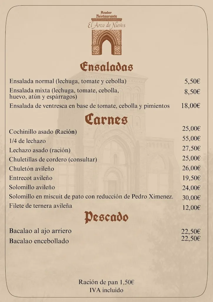Menu_El arco de Nieves_Montejo de Arévalo_image_2