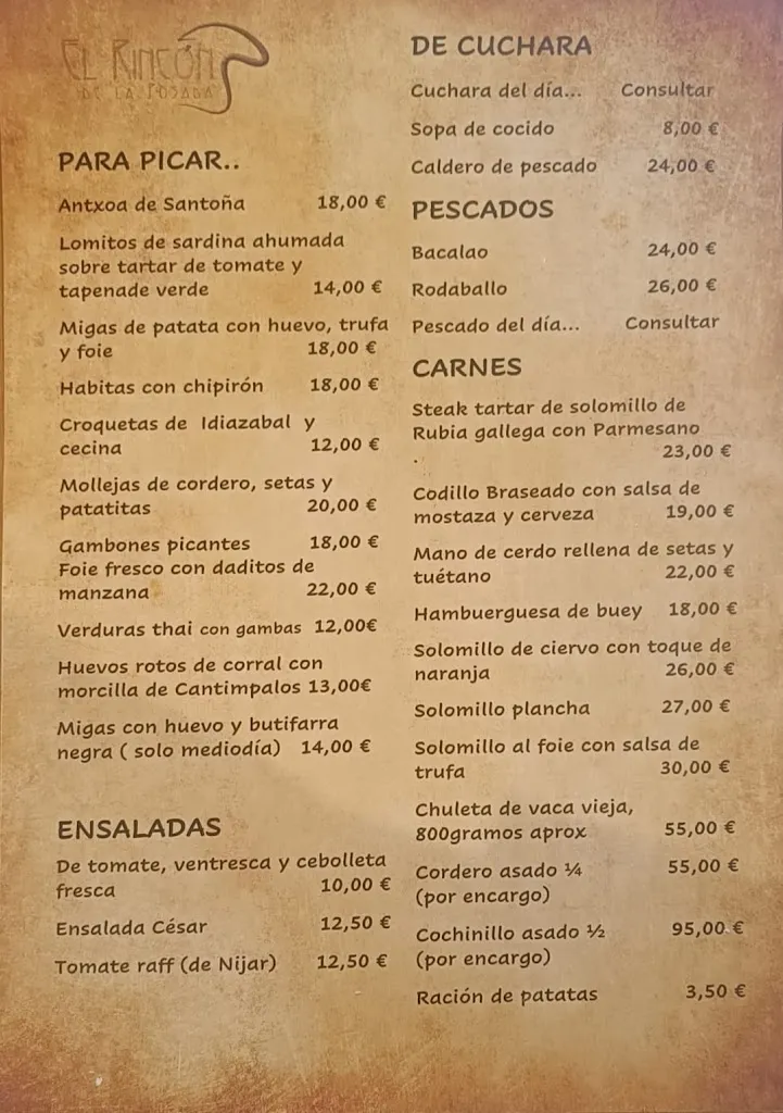 Menu_El Rincón de la Posada_Navafría_immagine_2