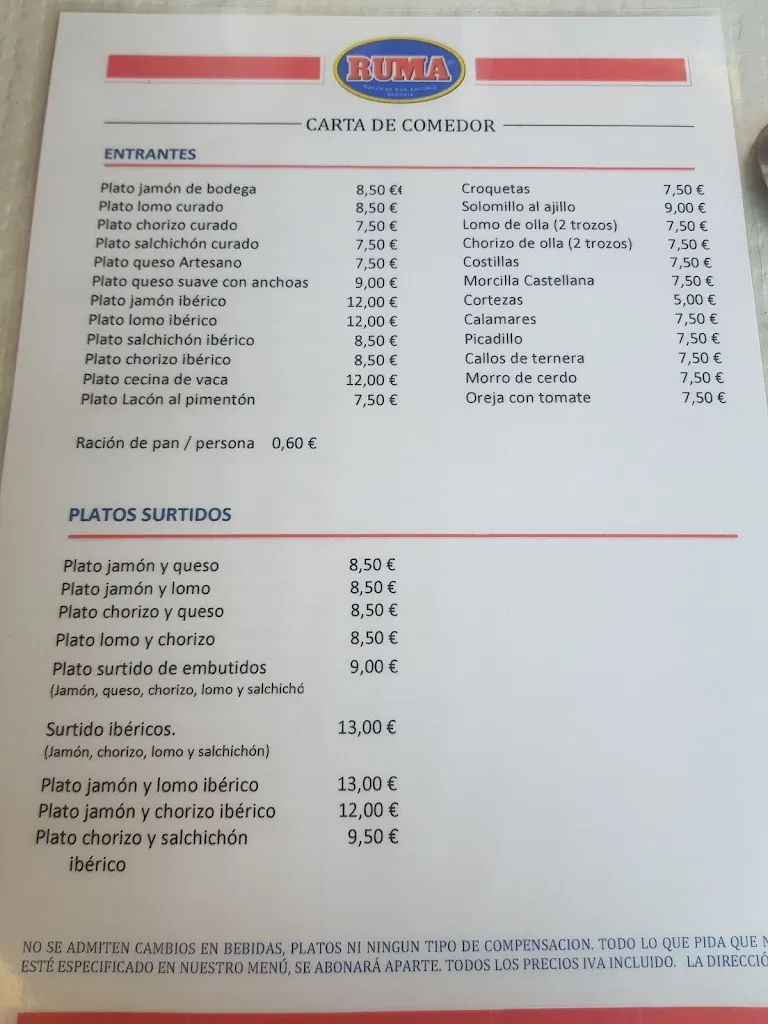 Menu_Bar RUMA Restaurante_Navas de San Antonio_image_4