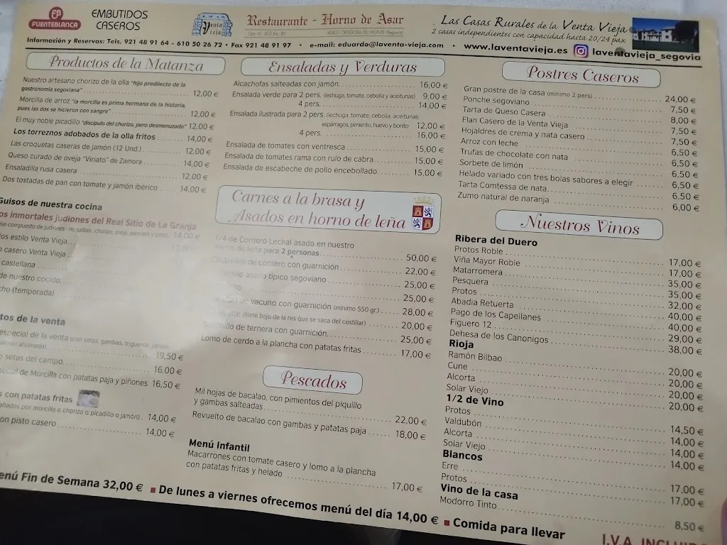 Menu_La Venta Vieja_Ortigosa del Monte_image_2