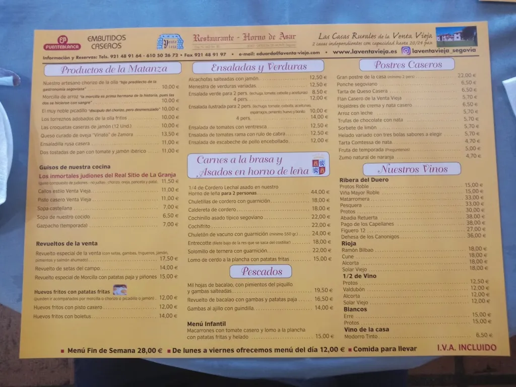Menu_La Venta Vieja_Ortigosa del Monte_image_4