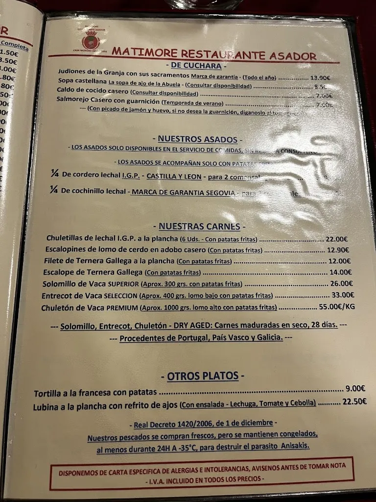 Menu_Matimore Casa Moreno_Riaguas de San Bartolomé_image_4