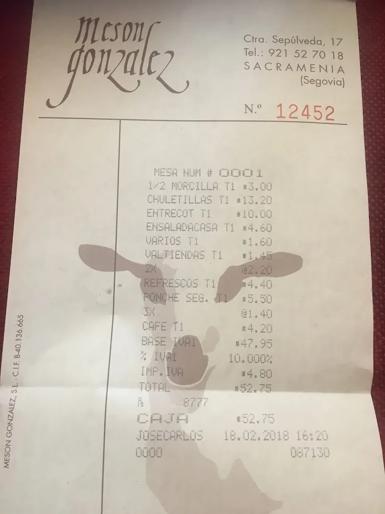 Menu_Restaurante Mesón González_Sacramenia_immagine_1