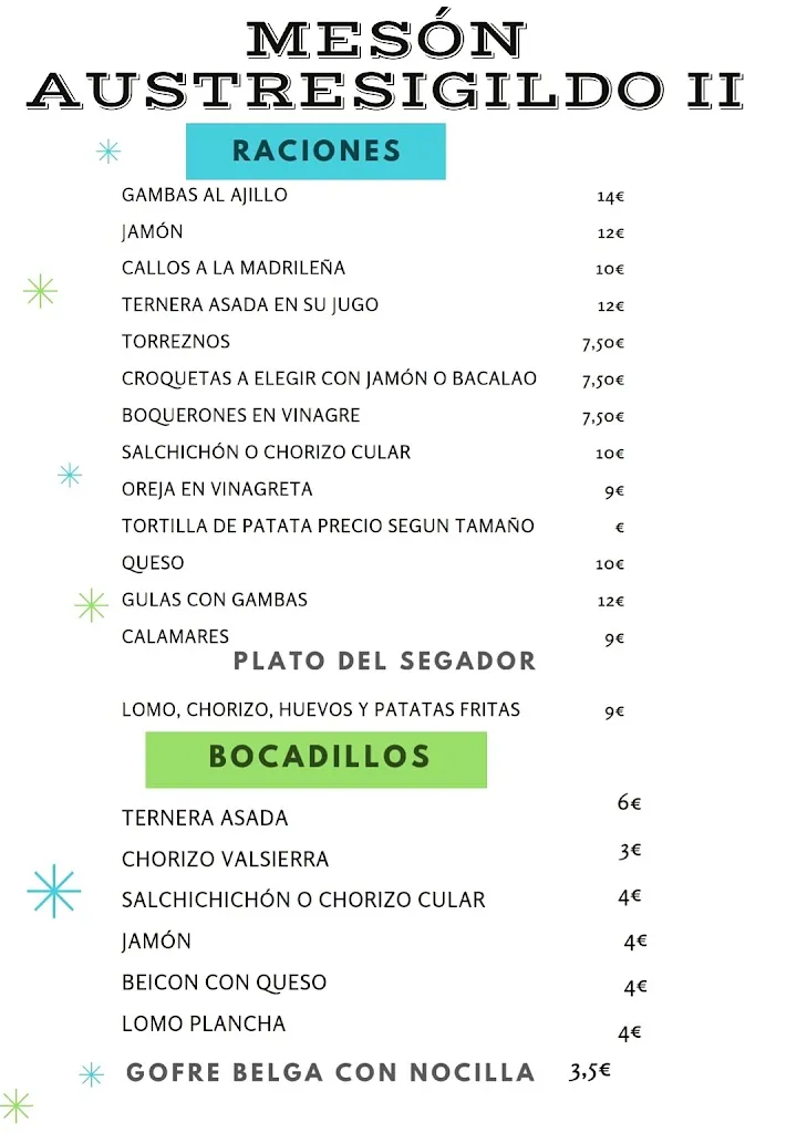Menu_Mesón Austresigildo II_San Cristóbal de Segovia_image_1