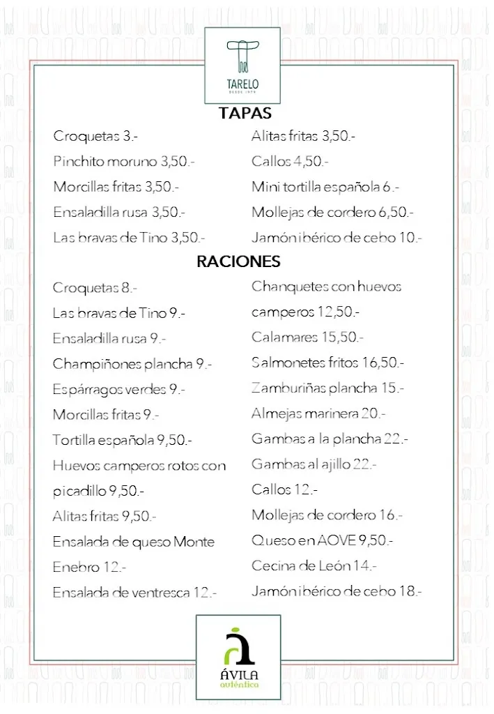 Menu_Bar Restaurante Tarelo_Sotillo_image_2
