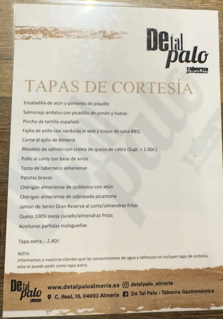 Menu_De Tal Palo - Taberna Gastronómica_Almería_image_4