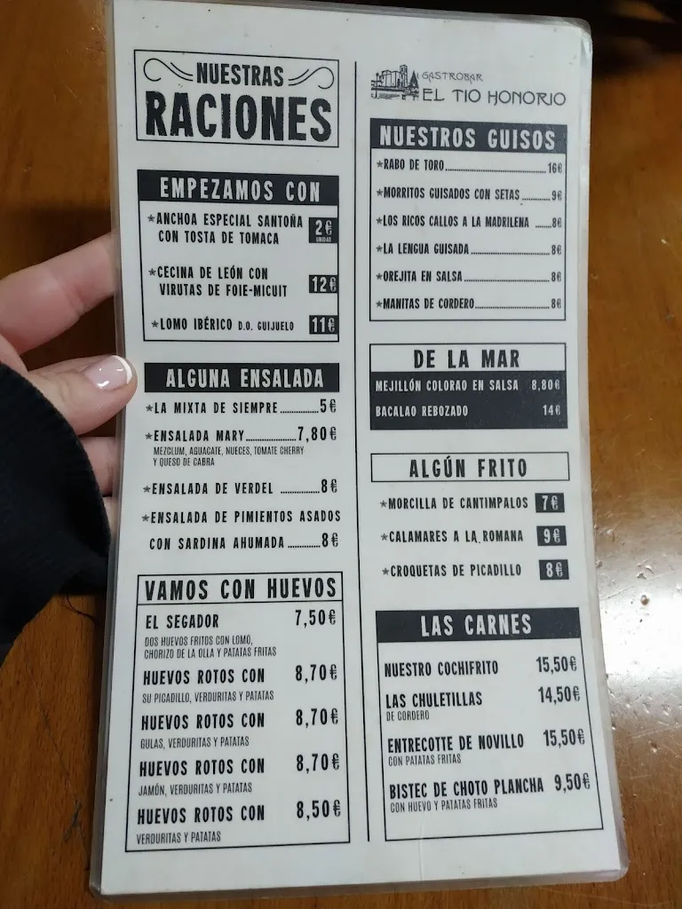 Menu_Bar El Tio Honorio_Trescasas_image_2
