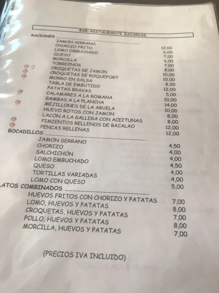 Menu_Bar Restaurante Zacarías_Valle de Tabladillo_image_4