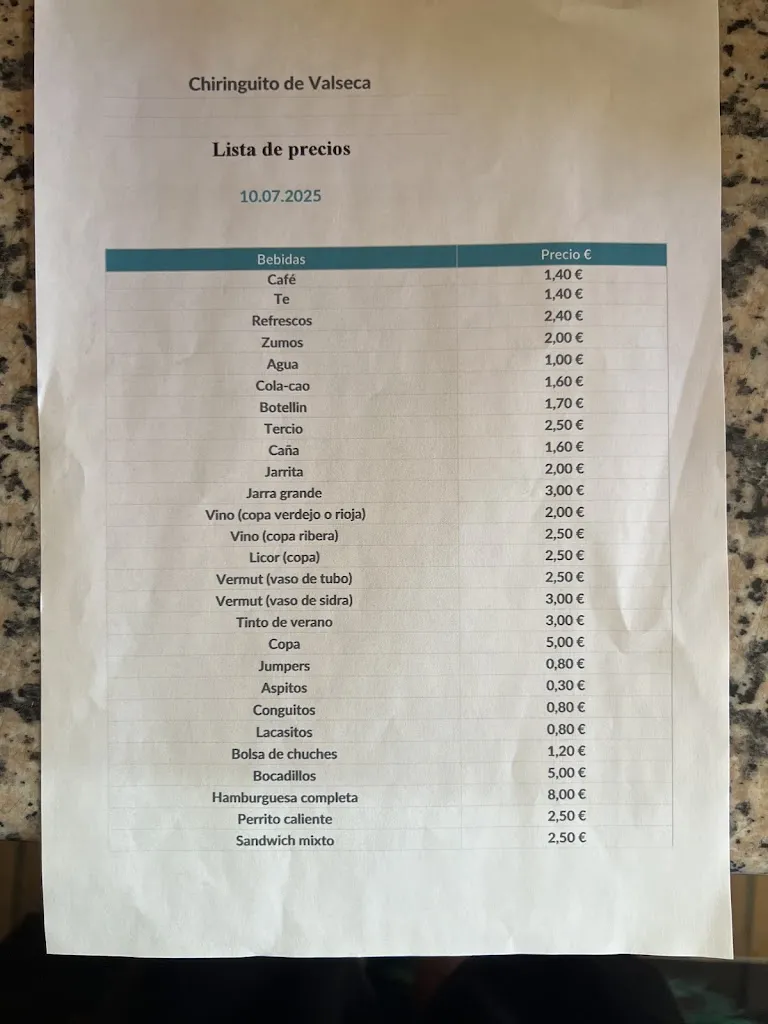 Menu_Chiringuito Valseca_Valseca_immagine_1