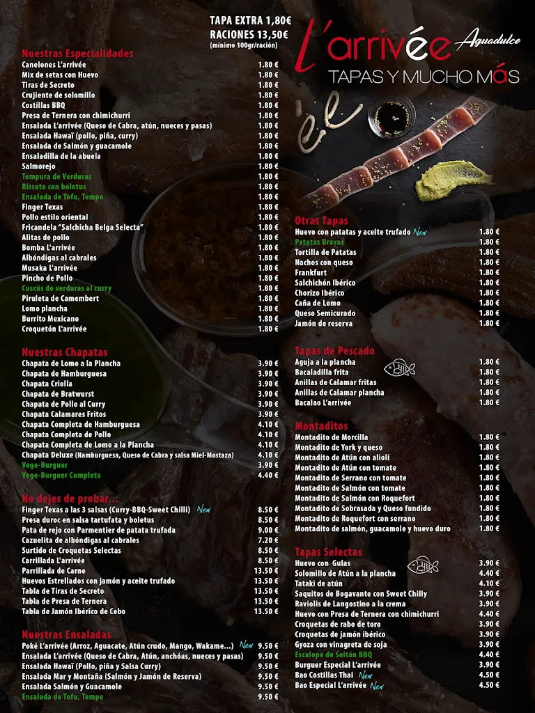 Menu_L'arrivée Tapas y Mucho Más_Aguadulce_immagine_2