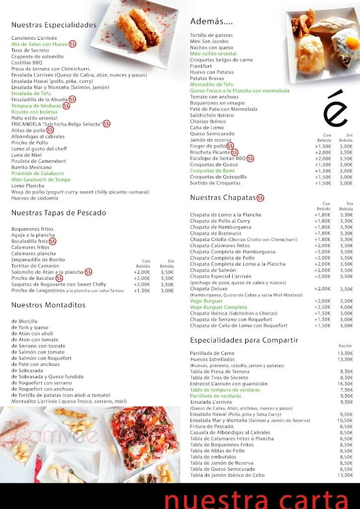 Menu_L'arrivée Tapas y Mucho Más_Aguadulce_immagine_3