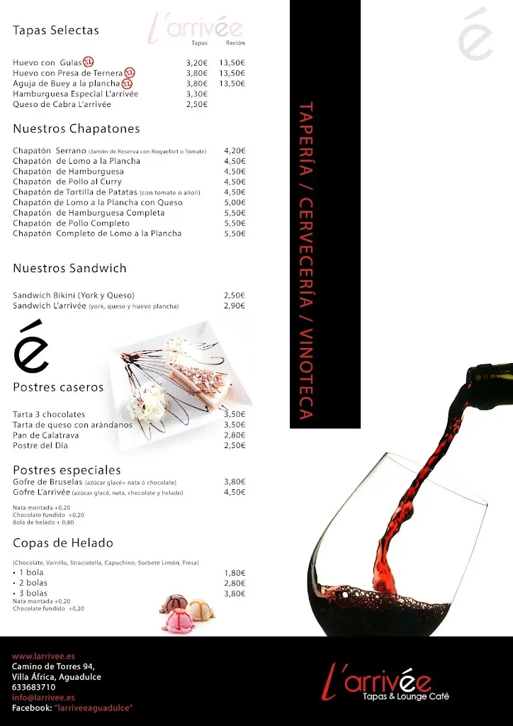 Menu_L'arrivée Tapas y Mucho Más_Aguadulce_immagine_4