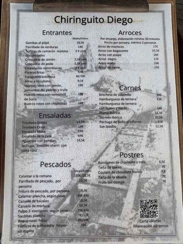Menu_Chiringuito Diego Aguadulce_Aguadulce_immagine_1