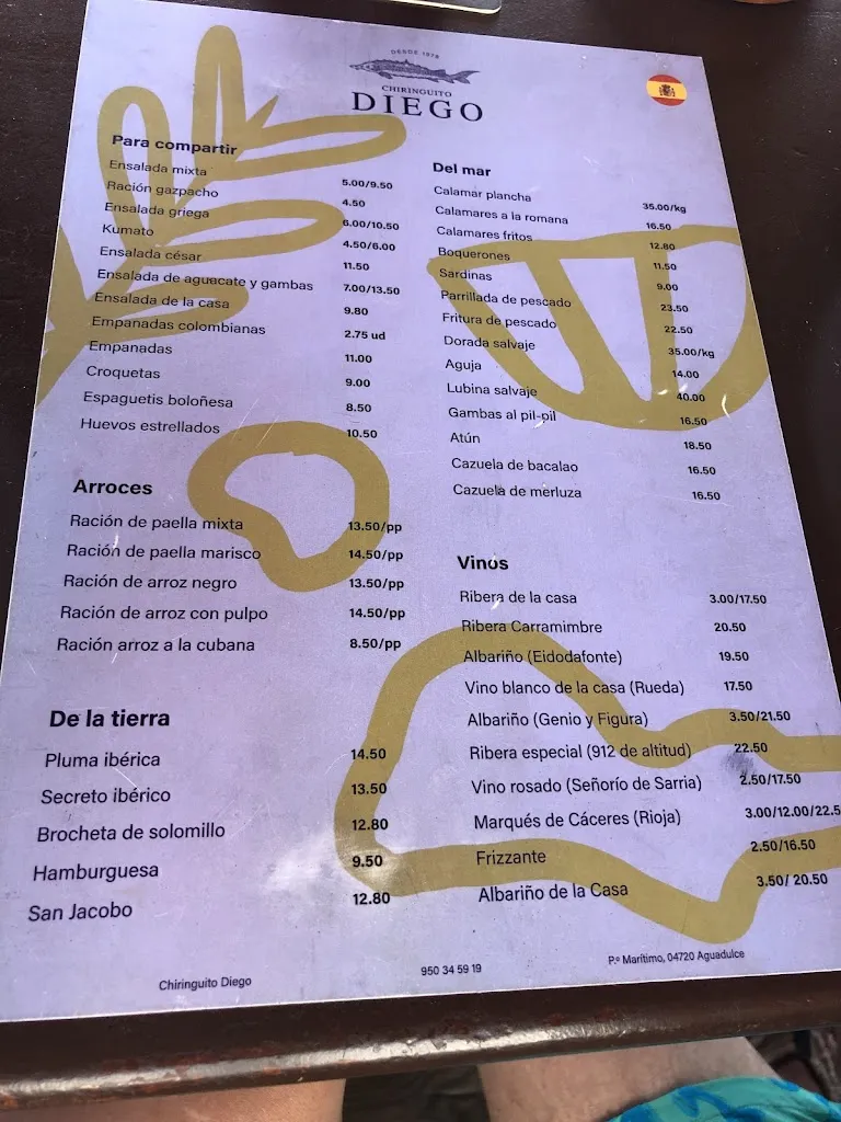 Menu_Chiringuito Diego Aguadulce_Aguadulce_immagine_4