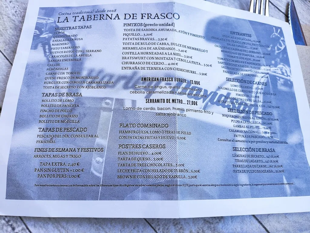 Menu_La Taberna de Frasco_Aguadulce_image_1