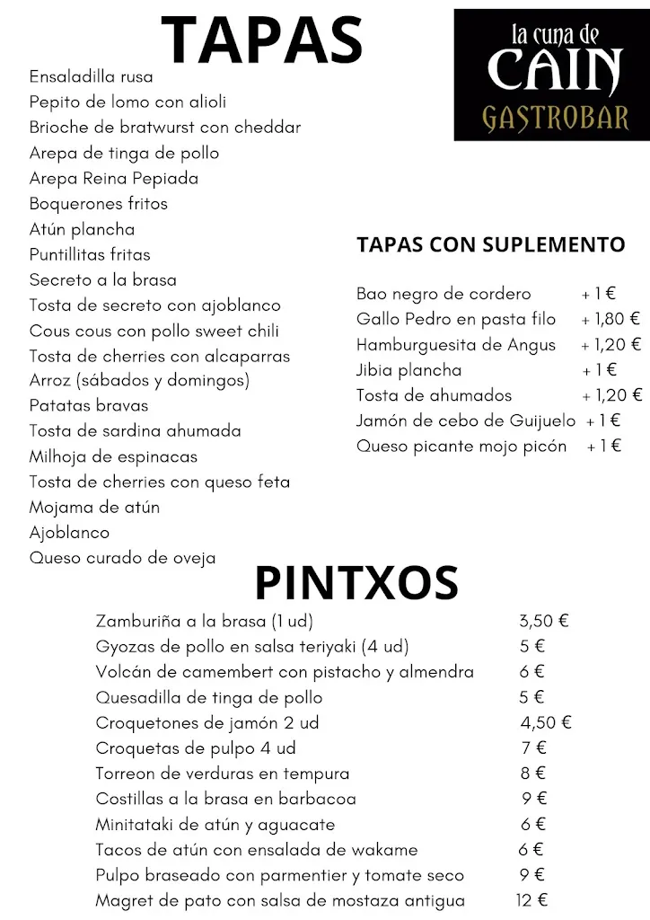 Menu_Tapas Bar La Pecera de Aguadulce_Aguadulce_image_2