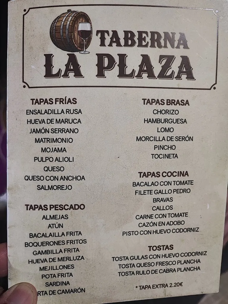 Menu_Taberna la plaza Aguadulce_Aguadulce_image_3