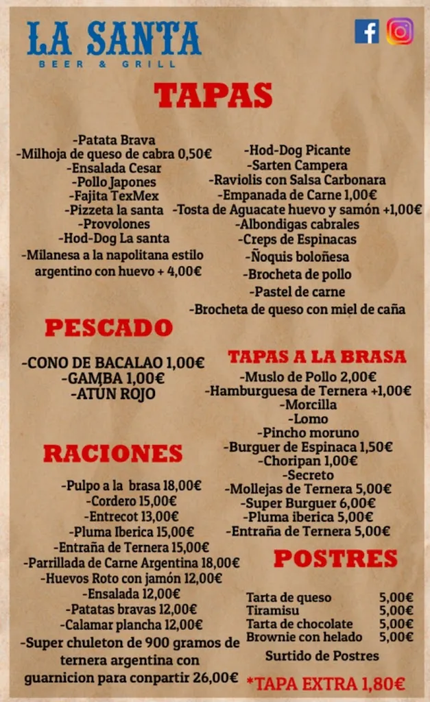 Menu_la santa aguadulce_Aguadulce_image_1